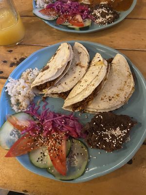 Quesadillas  at Arte Sano in Holbox