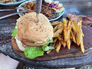 Burger  at Arte Sano in Holbox