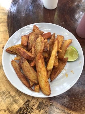 French fries  at Arte Sano in Holbox