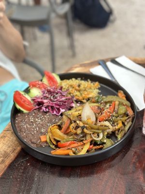 Fajitas of Mixed Vegetables  at Arte Sano in Holbox