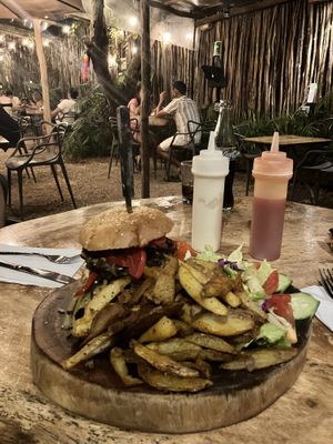 Burger  at Arte Sano in Holbox
