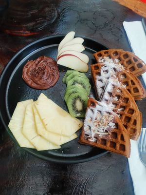 Waffles at Arte Sano in Holbox