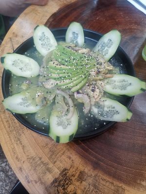 Aguachile de champiñones at Arte Sano in Holbox