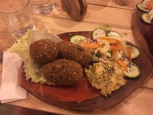 Croquetas de papas y vegetales at Arte Sano in Holbox