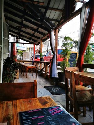 Outside seating at Erva's in San Ignacio