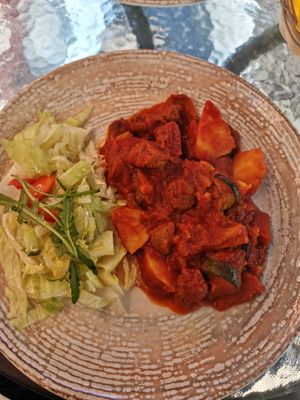 Vegetable stew at Radharane in Kaunas