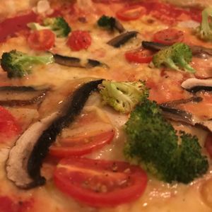 A vegan version of a pizza on the menu. at Cantina in Oulu