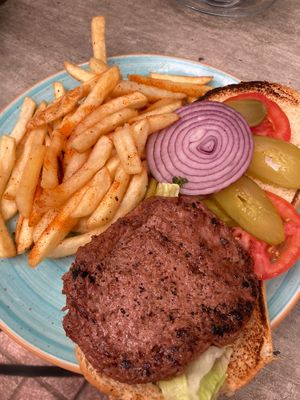 New burger with redefine meat  at Safsal in Tel Aviv