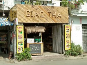 Street view. Across the road from a church. at Giac Tha in Ho Chi Minh City