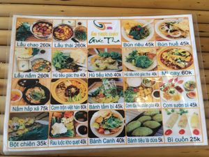 Menu at Giac Tha in Ho Chi Minh City