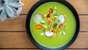 Green Gazpacho at Four Seasons Cabana Restaurant in Beverly Hills