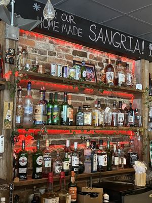 The liquor wall  at Angeli's Pizzeria in Baltimore