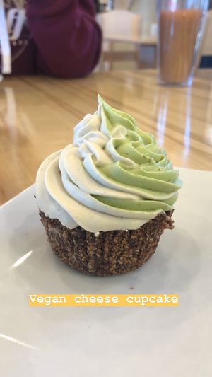 Vegan cheese cake at Down to Earth in Fort Nelson