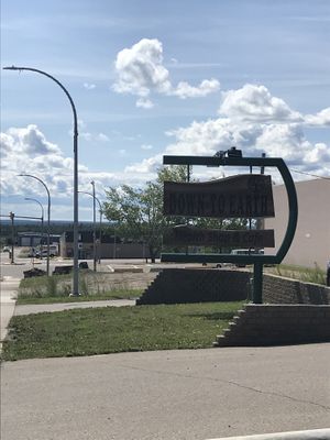 Road sign at Down to Earth in Fort Nelson
