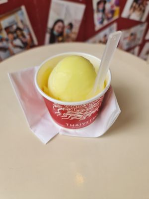 Yuzu sorbet at Thaivetro Oldtown Ice Cream in Phuket
