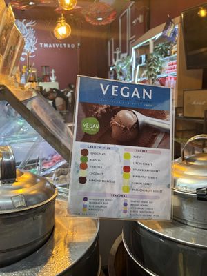 A great vegan selection !  at Thaivetro Oldtown Ice Cream in Phuket