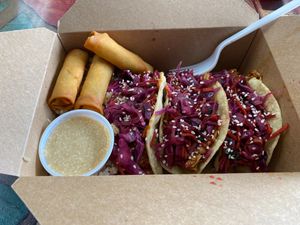 Korean BBQ Tacos W/ Spring Rolls at The Dragonfly in Ocala