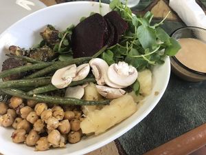 Buddha bowl with vegan sesame dressing  at The Dragonfly in Ocala