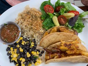 Vegan taco plate  at The Dragonfly in Ocala
