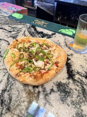 Small vegan pizza with veggies of my choice ☺️  at Mellow Mushroom in Columbia