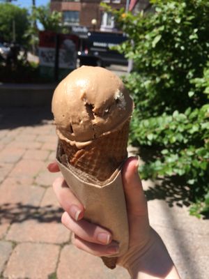 Finally got to try the coffee and donut ice cream from Virtuous Pie. It was so delectable, and a great treat to enjoy on a beautiful summer's day.  at Virtuous Pie in Toronto