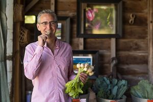 When you come to the farm you will often find us enjoying fresh produce right from the ground. On this day Dr. Weiss was enjoying crispy Hakurei turnips in the Doctor's Farm Market at Ron Weiss MD - Ethos Farm Project in Washington Township