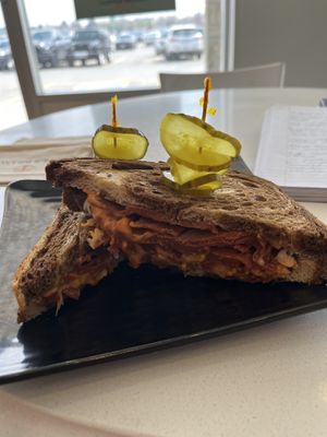 This is advertised with a Caesar salad, that is actually sold separately for $7.95. The sandwich is large, I didn’t need a salad with it.  at Copper Branch in Bowmanville