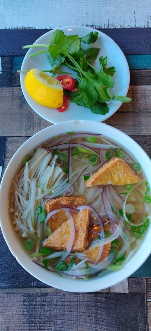 Vegan pho at Gon Cafe in Edinburgh