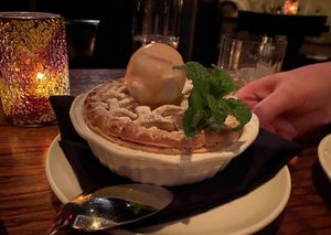 Apple pie with vanilla sorbet 🤤  at Beauty & Essex in Las Vegas