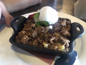 Apple crumble  at Beertown Public House in Cambridge