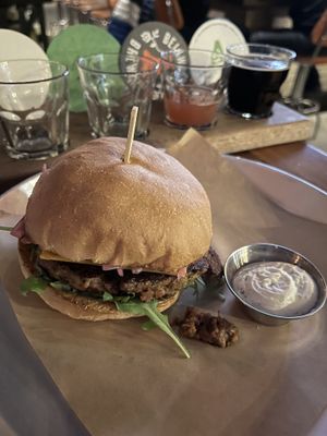 Plant-based Gold Coast burger   at Beertown Public House in London