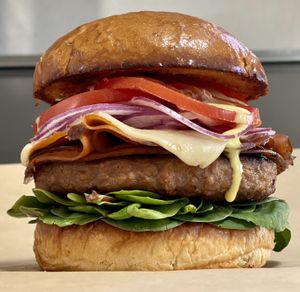 Fresco burger  at Kelley Farm Kitchen in Harpers Ferry