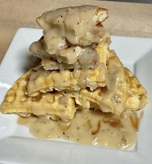 Chikn n waffles at Kelley Farm Kitchen in Harpers Ferry