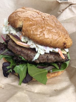 Barbecue burger = best I ever had at Kelley Farm Kitchen in Harpers Ferry
