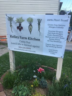 Sign at Kelley Farm Kitchen in Harpers Ferry