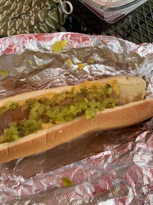 Such a fun hot dog after hiking at Kelley Farm Kitchen in Harpers Ferry