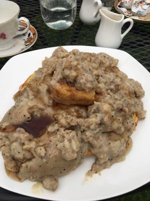 My chicken and waffles  at Kelley Farm Kitchen in Harpers Ferry