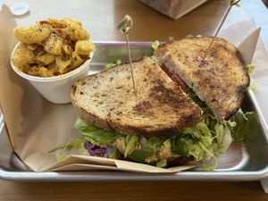 Chickpea salad sandwich 🤍🌱  at Kelley Farm Kitchen in Harpers Ferry