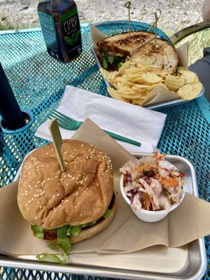 Chickpea Salad Sandwich (top) and Maryland Jack sandwich (bottom). Both so good!!  at Kelley Farm Kitchen in Harpers Ferry