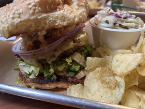 Kimchi burger 🥰🤍🌱  at Kelley Farm Kitchen in Harpers Ferry