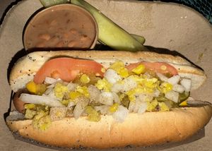 Chicago dog special 🤍🌱  at Kelley Farm Kitchen in Harpers Ferry