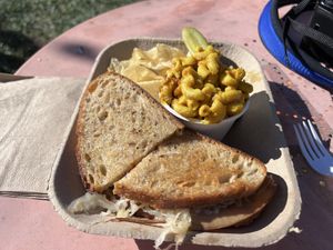 Pickle Rye Reuben and Mac & Cheese  at Kelley Farm Kitchen in Harpers Ferry