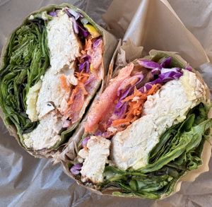 Vegan grilled chicken wrap 😍  at Kelley Farm Kitchen in Harpers Ferry