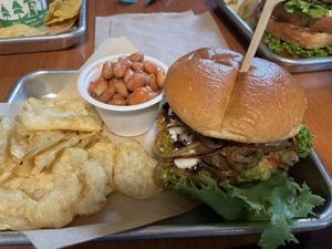 Blue veggie burger  at Kelley Farm Kitchen in Harpers Ferry