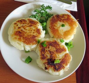 Cast iron potato pancakes. at Kelley Farm Kitchen in Harpers Ferry