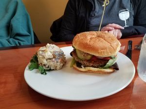 Impossible Mediterranean Burger at Kelley Farm Kitchen in Harpers Ferry