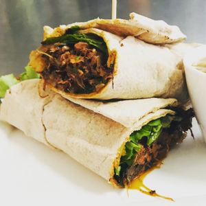Steakhouse in a pita wrap  at Kelley Farm Kitchen in Harpers Ferry