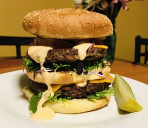 The Big Ben Impossible Burger  at Kelley Farm Kitchen in Harpers Ferry