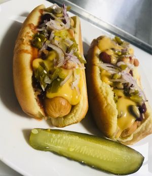 Chili cheese dogs   at Kelley Farm Kitchen in Harpers Ferry