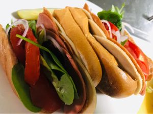 Italian Hoagie 100% plant based!  at Kelley Farm Kitchen in Harpers Ferry